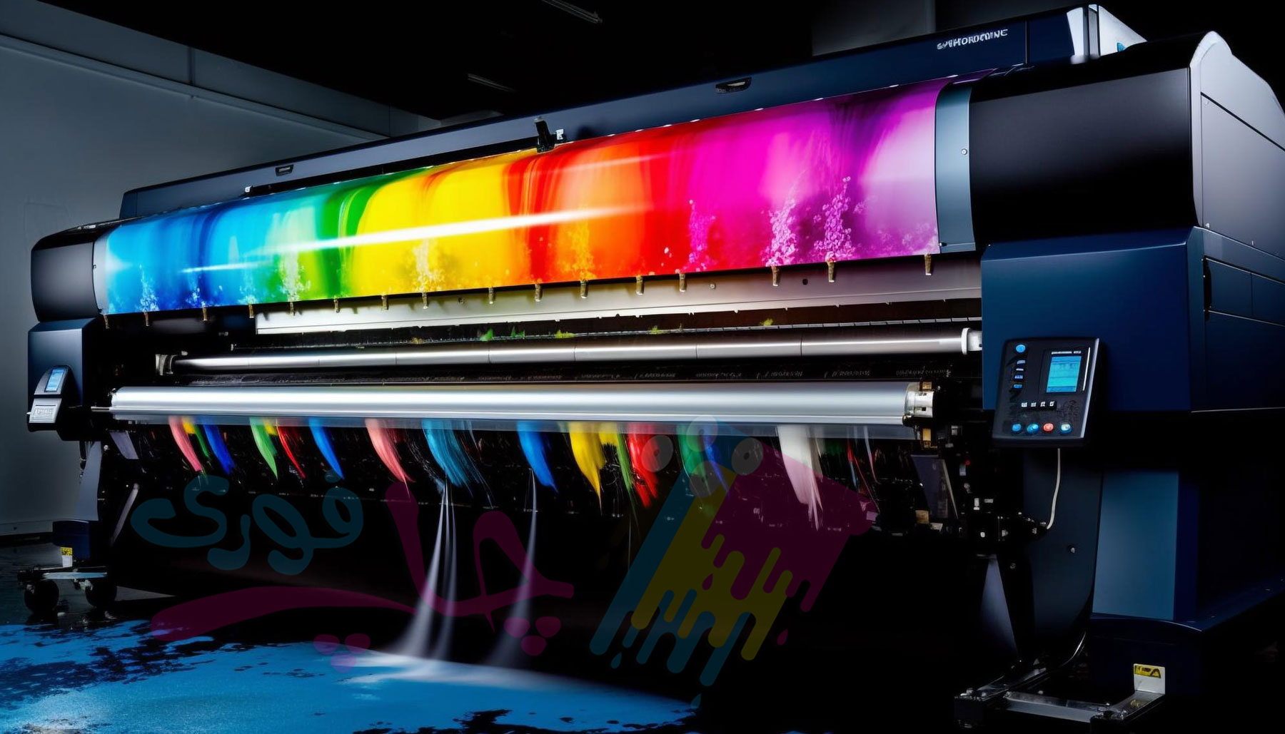 Modern manufacturing equipment in a futuristic factory