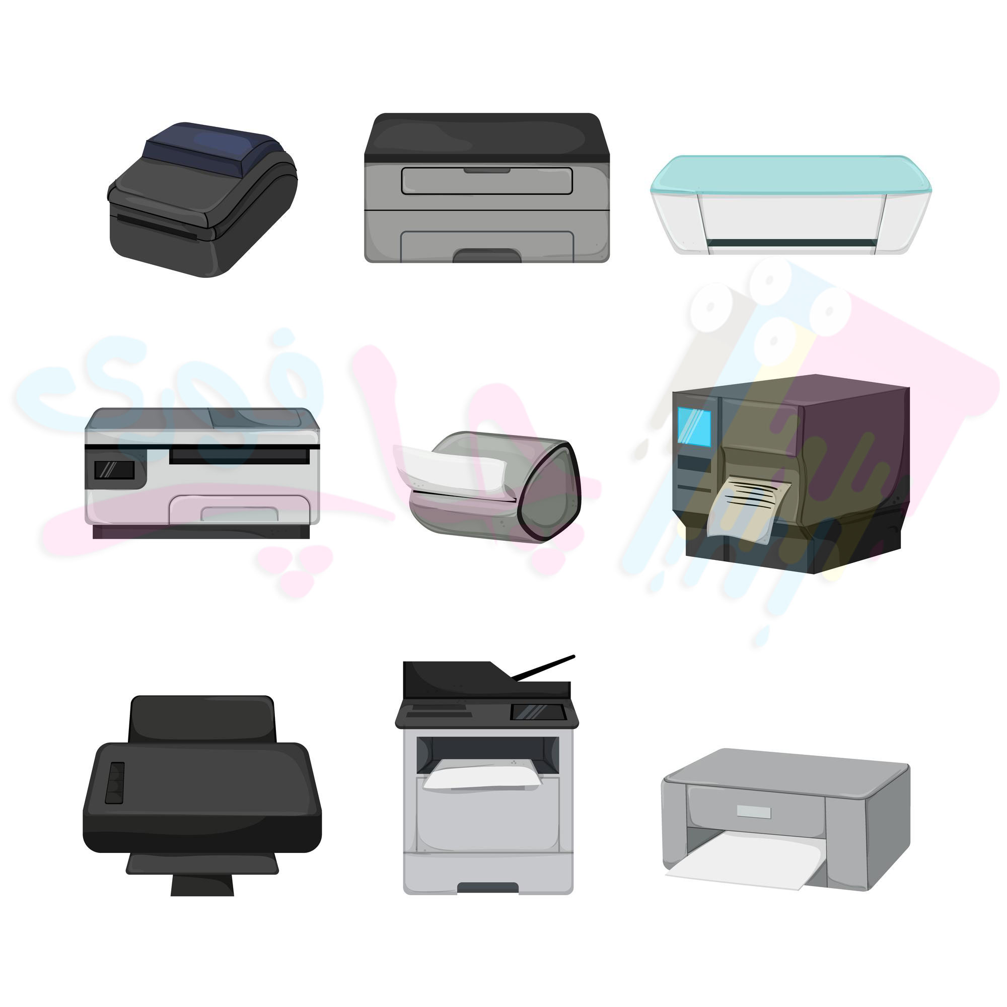 Different Types Of Printers Banner